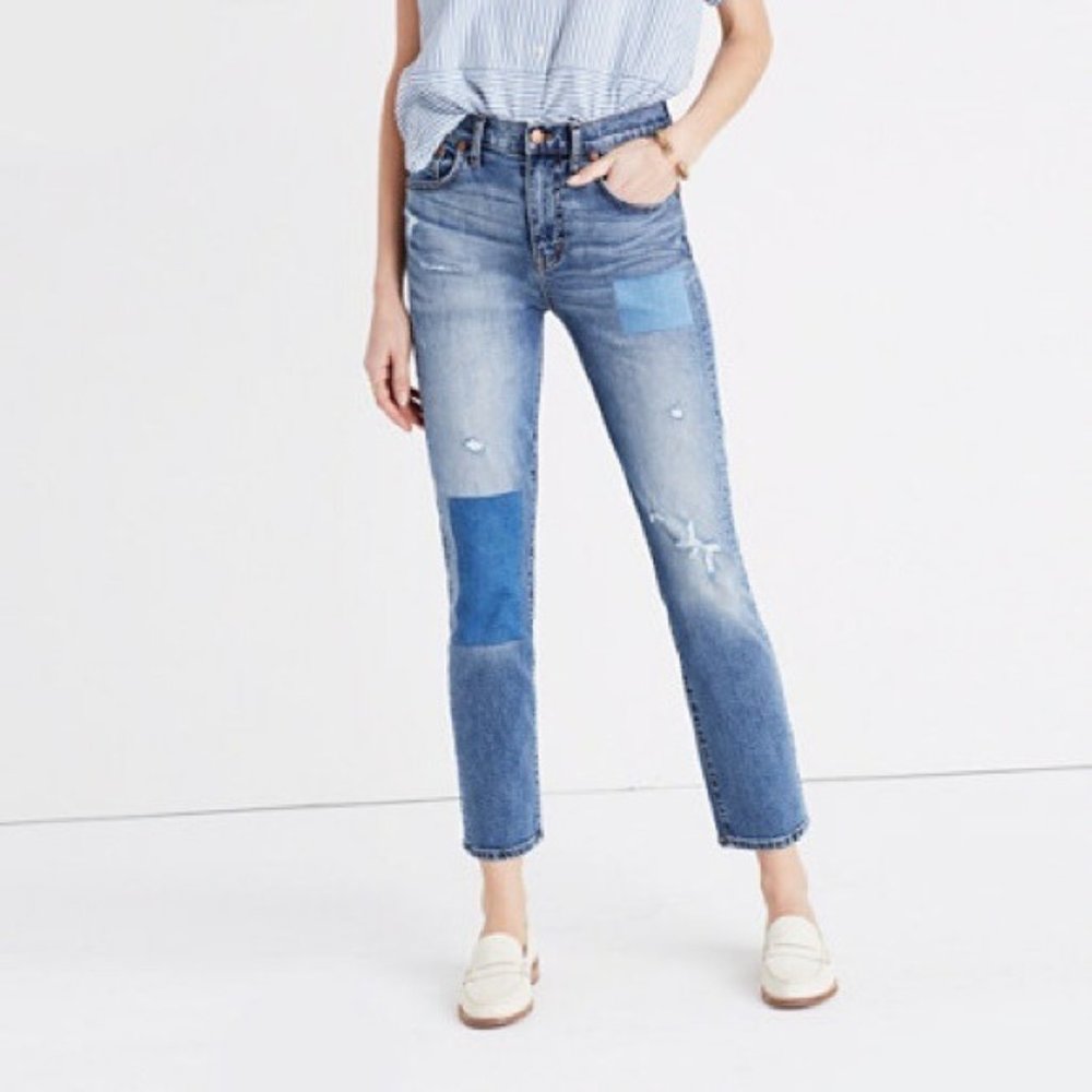 Madewell Cruiser Straight Jeans Patched Up Edition